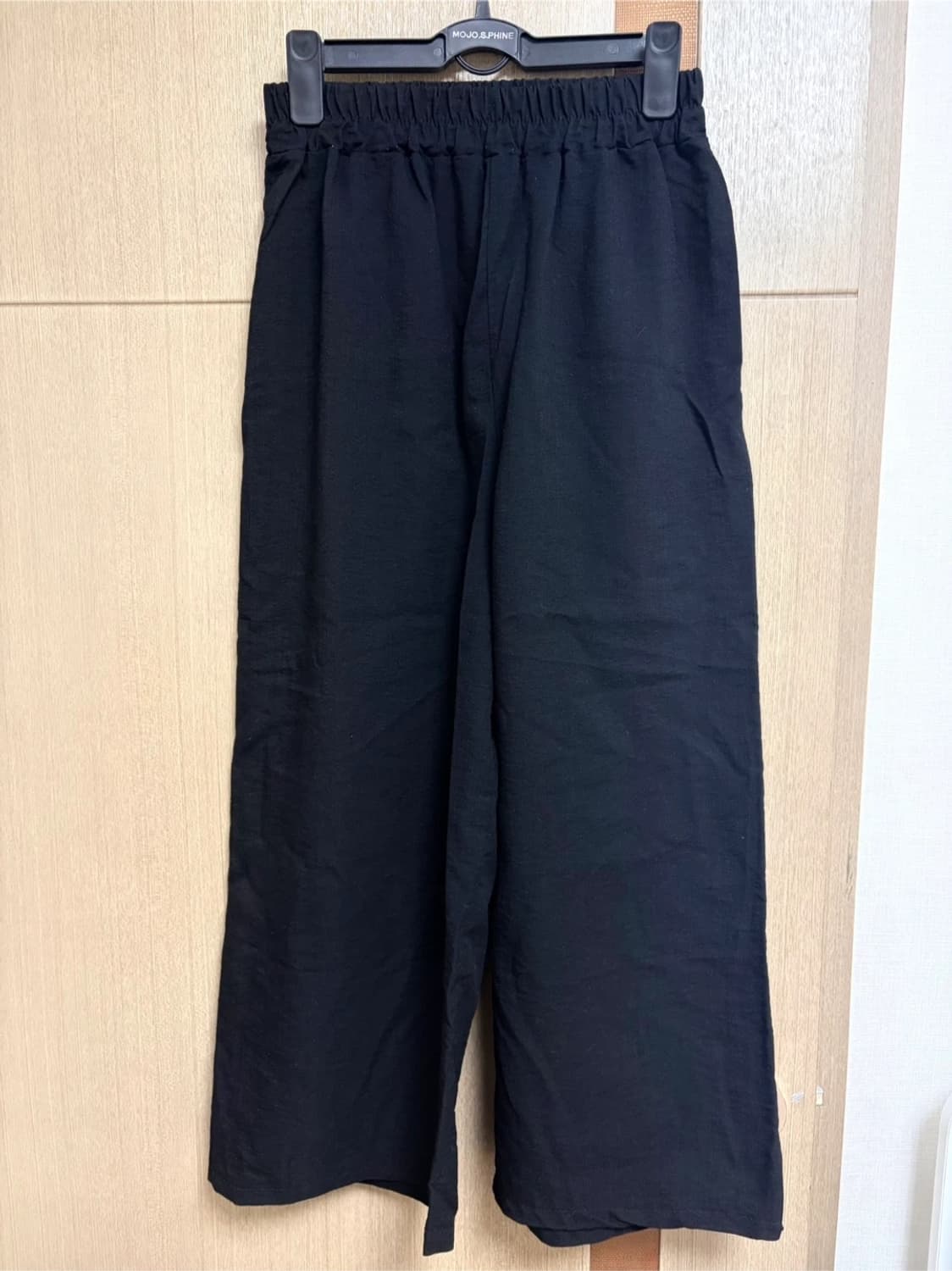 블랙 와이드 밴딩 팬츠 상품이미지1