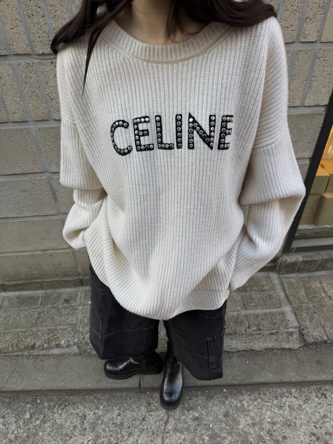 셀린느 울 리브스 스터드 로고 니트 상품이미지2