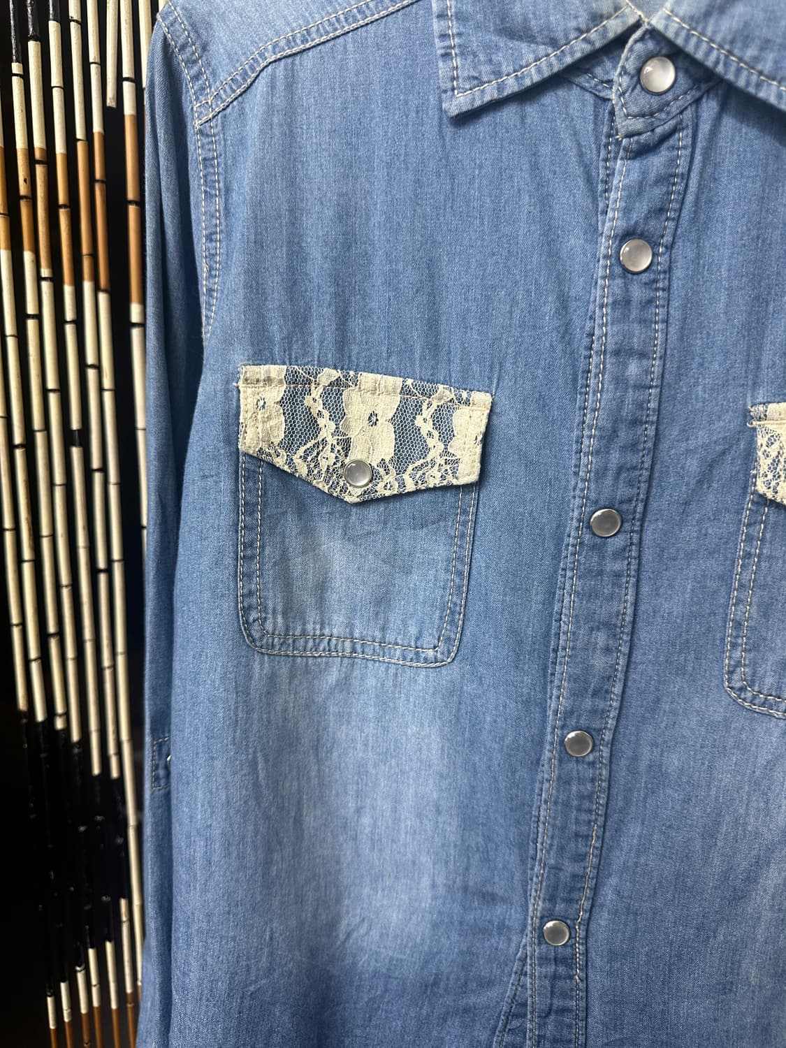 sorridere lace denim shirt 상품이미지6