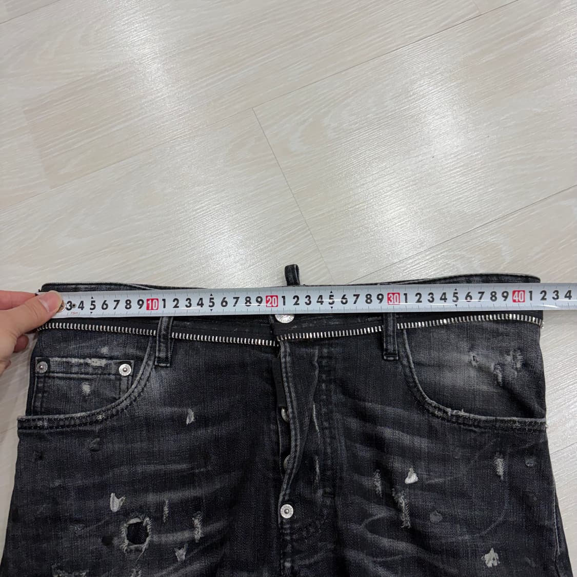 디스퀘어드2 블랙 바이커 데님 팬츠 바지 (46) 상품이미지10