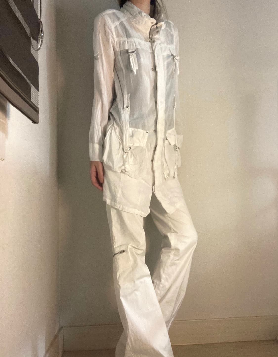 white utility pocket see-through jk 상품이미지3
