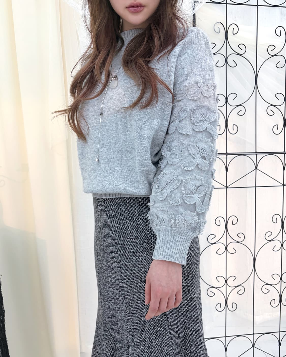 그레이 플라워 니트 상품이미지5