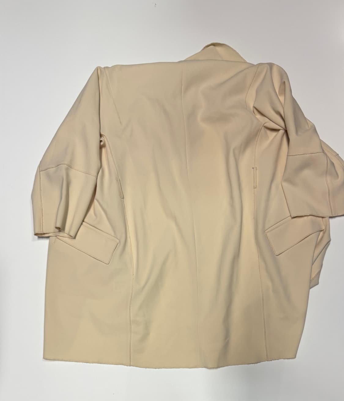 여성 오브제 베이지 노버튼 롱 코트 자켓 상품이미지2