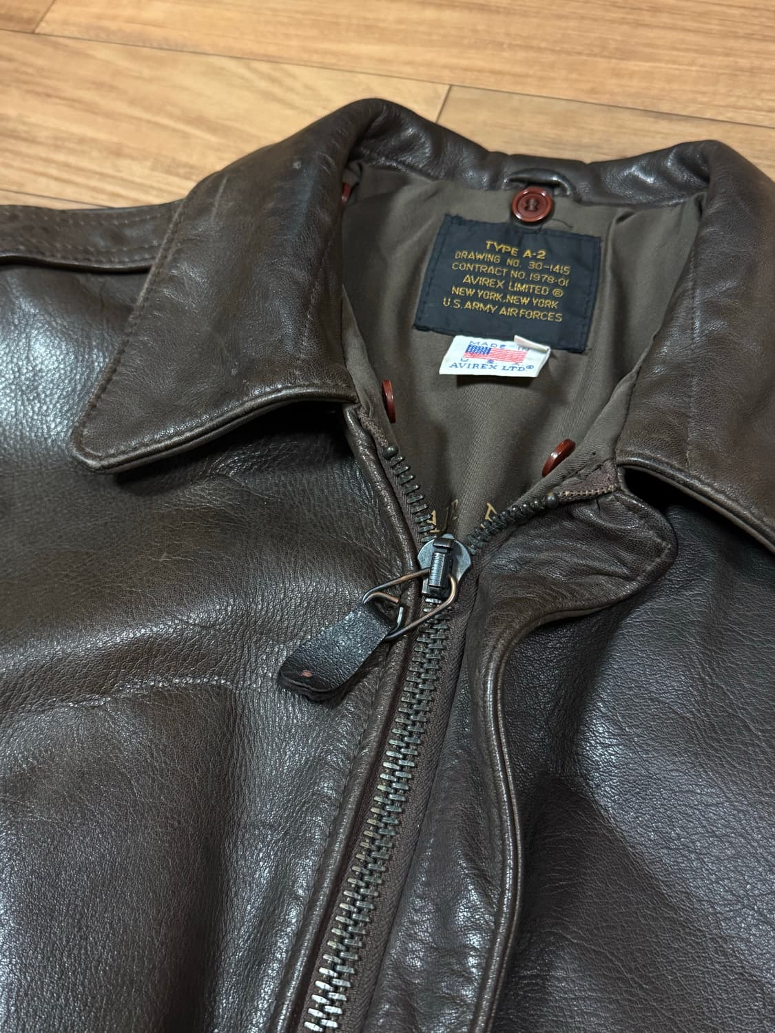 아비렉스 A-2 가죽자켓 / 밀스펙 / MADE IN USA 상품이미지8