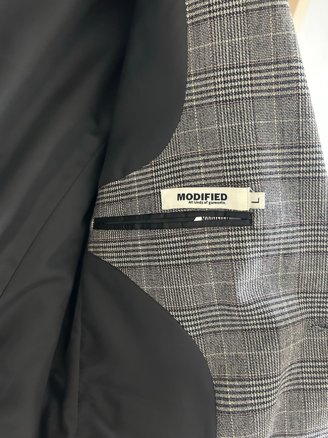 모디파이드 글렌체크 자켓 판매 (상태최상) 상품이미지3