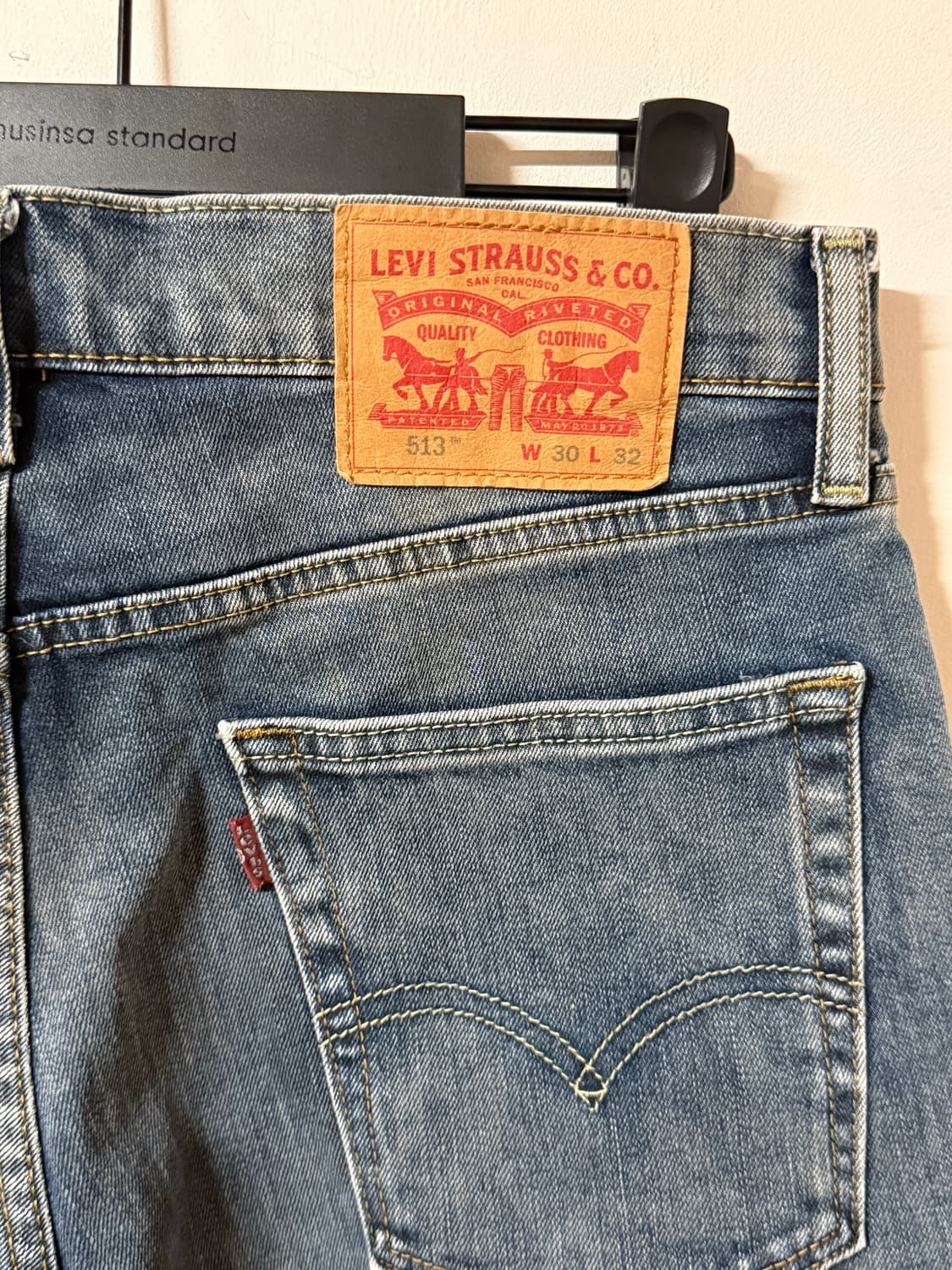 리바이스 513 슬림 스트레이트 데님 팬츠 W30 워싱 청바지 상품이미지3