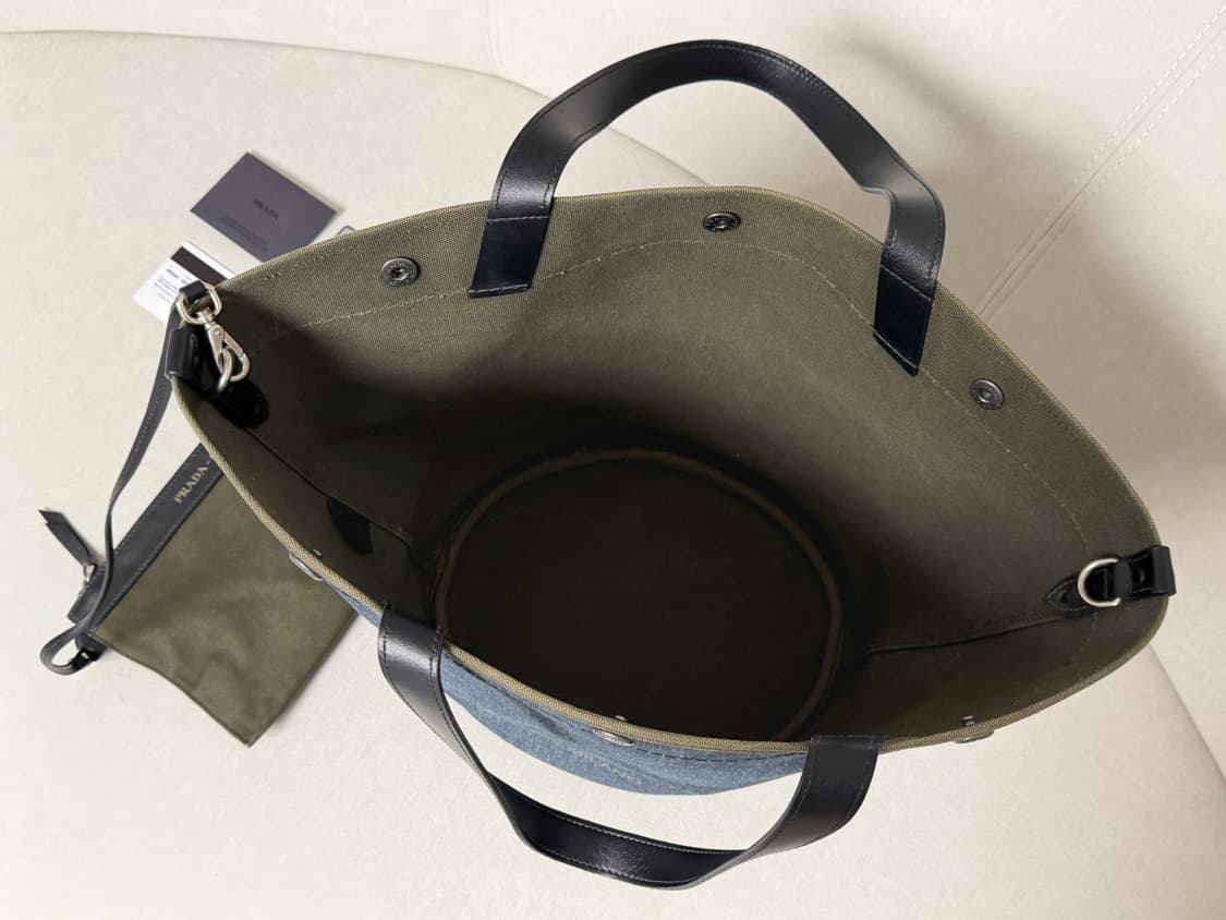 프라다 데님 시티 카프스킨 쇼퍼백 상품이미지8