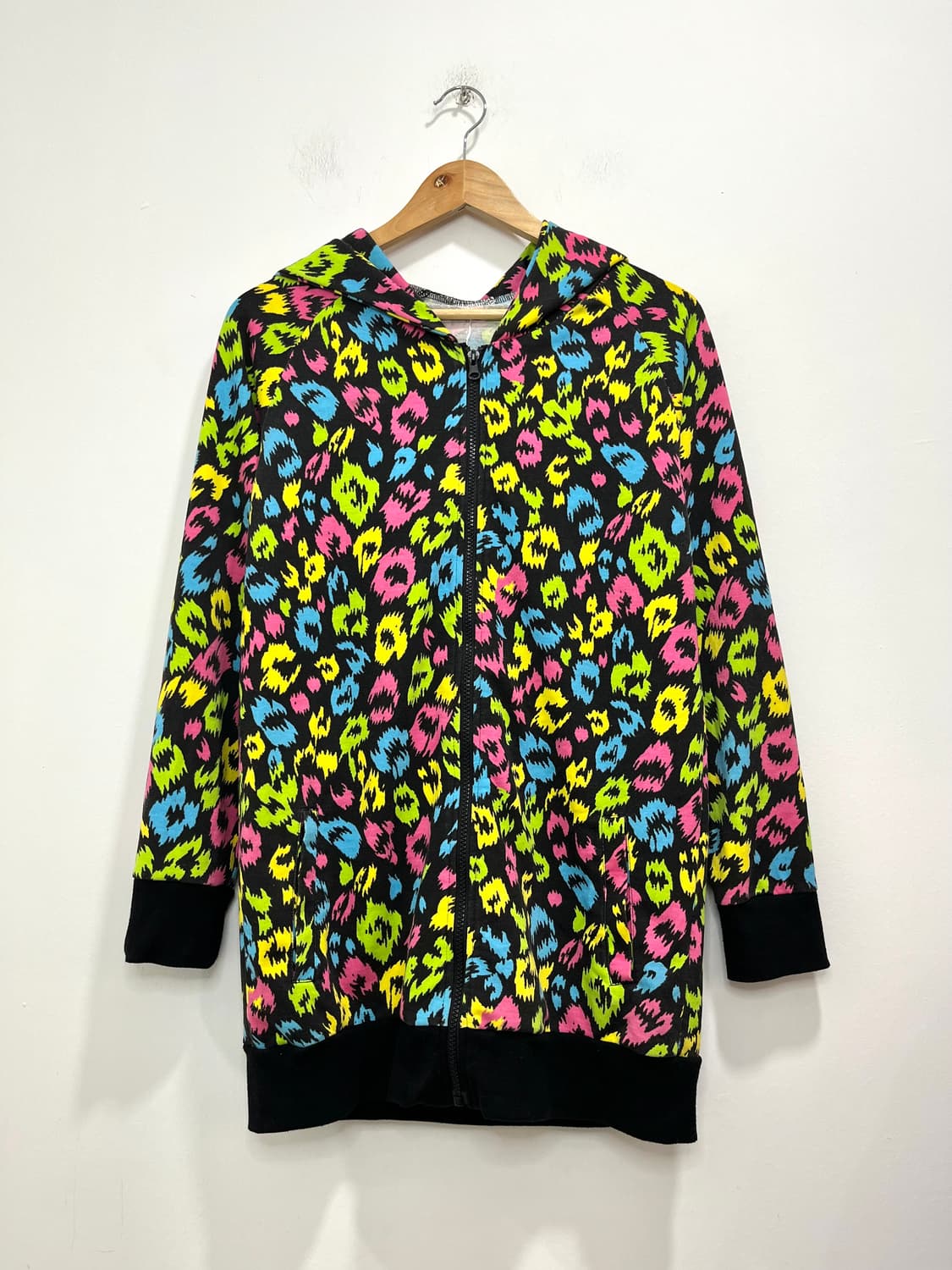 Y2k 갸루 레오파드 호피 넥워머 롱후드집업 상품이미지1