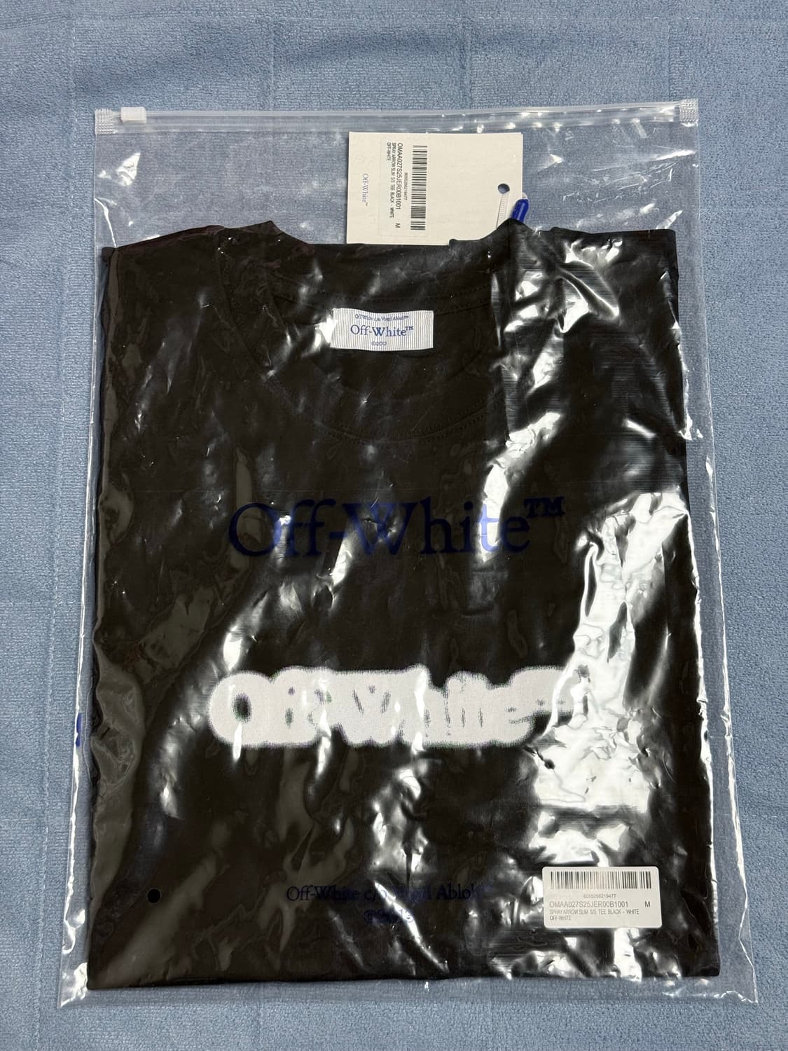 미개봉 M 오프화이트 스프레이 애로우 블랙 반팔 (판매) 상품이미지3