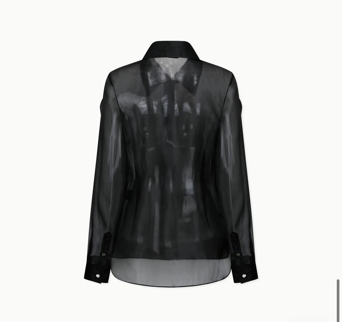 아비에무아) 실키 시어 슬림 셔츠 BK 1 상품이미지3