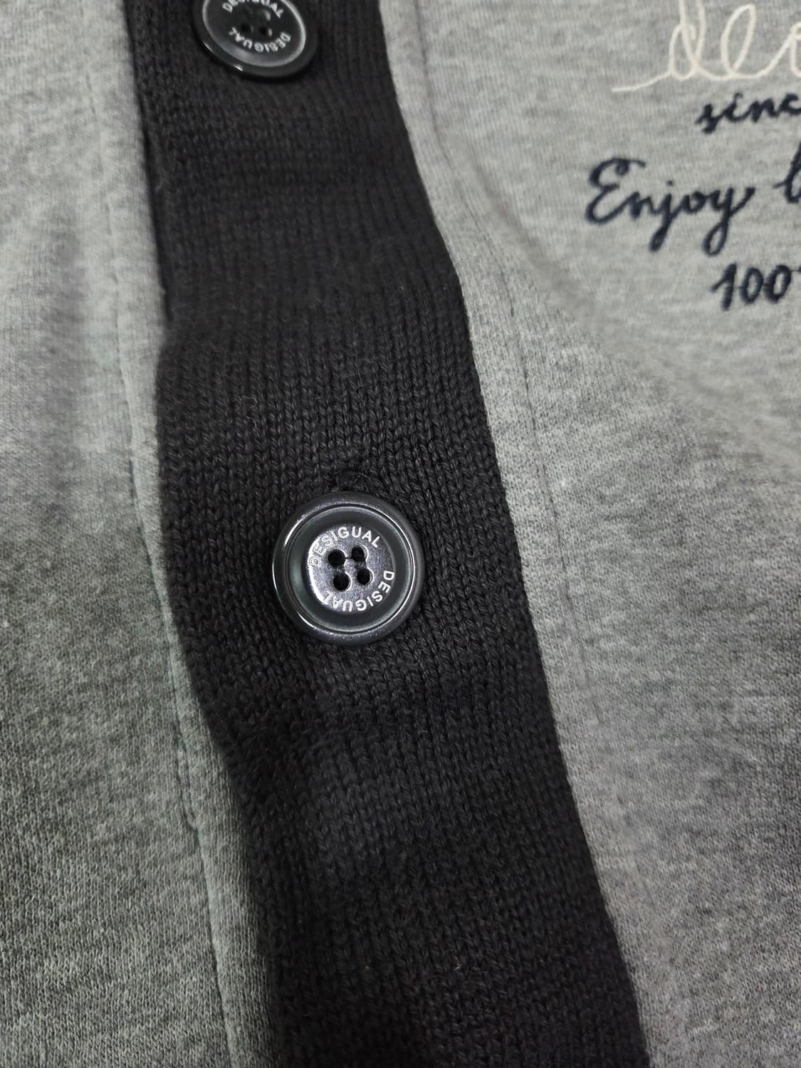 데시구알 스트라이프 배색 버튼 후드 재킷 상품이미지6