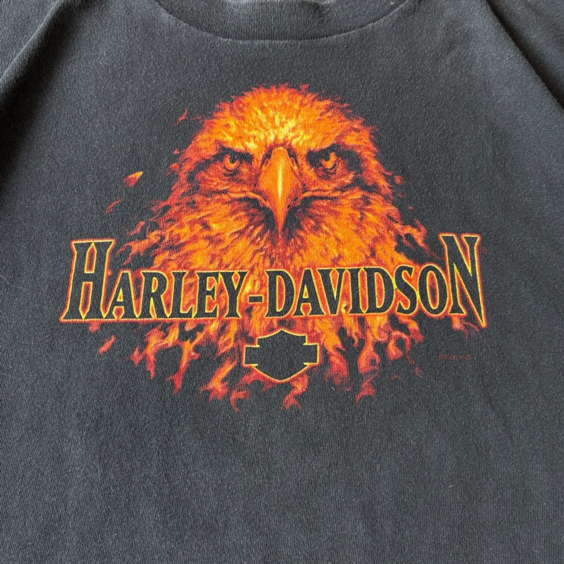 00년 미국 생산 할리데이비슨 플레임 이글 반팔 티셔츠 상품이미지5