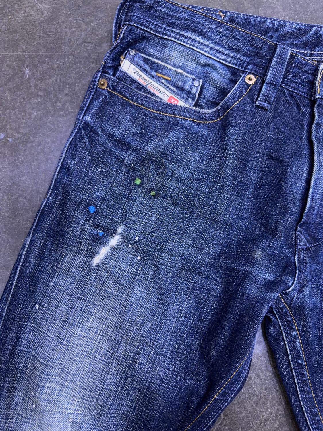 디젤 타나즈 DNA 슬림 스키니 빈티지 워싱 데미지 페인팅 데님팬츠 30 상품이미지4