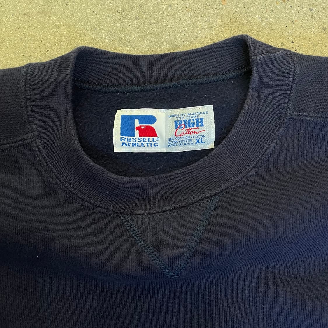 빈티지  러셀 애슬레틱 하이코튼 스웻셔츠 네이비 made in usa 상품이미지4