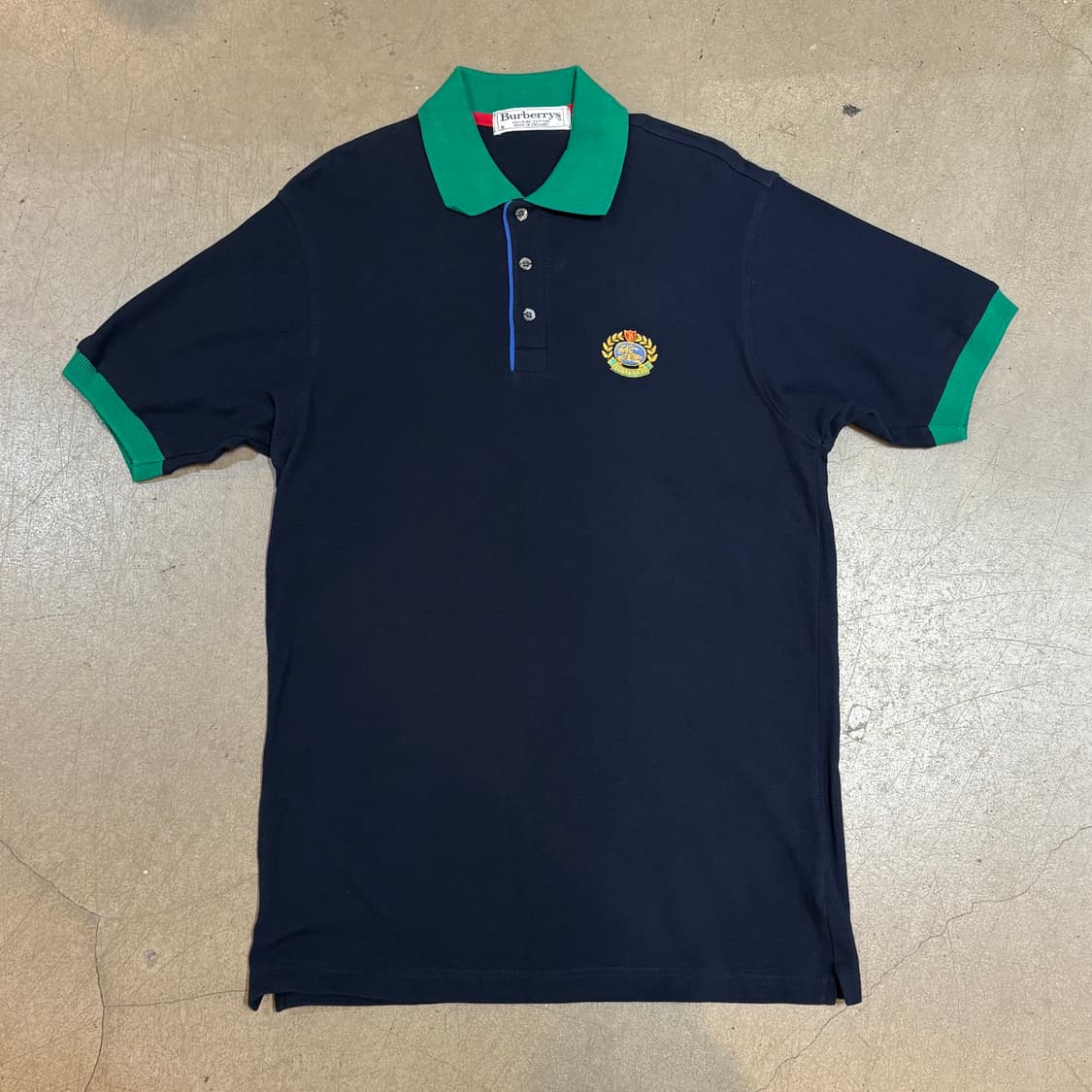 S 버버리 그린 카라 네이비 반팔 티셔츠 상품이미지2