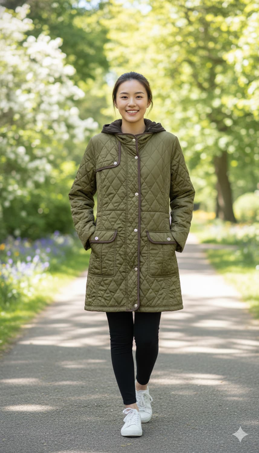 55.엘르 퀼팅 후드점퍼 상품이미지1