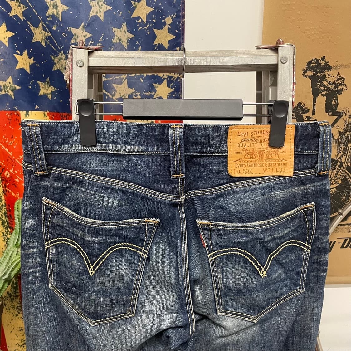 00s Levis 502 제팬 라인 지퍼 플라이 워싱 데님 팬츠 상품이미지4