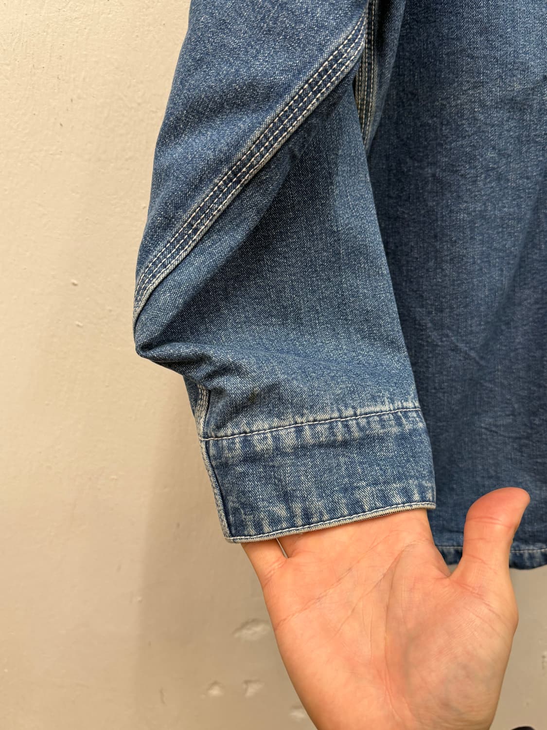 M) 90s Denim Chore Plaid Blanket Lining 상품이미지8