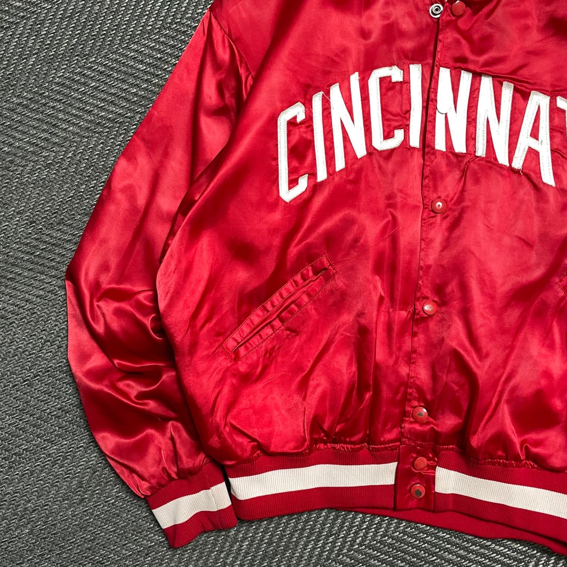 00s MLB 아메리칸 신시네티 스타디움 사틴 바시티 자켓y 5077 상품이미지4