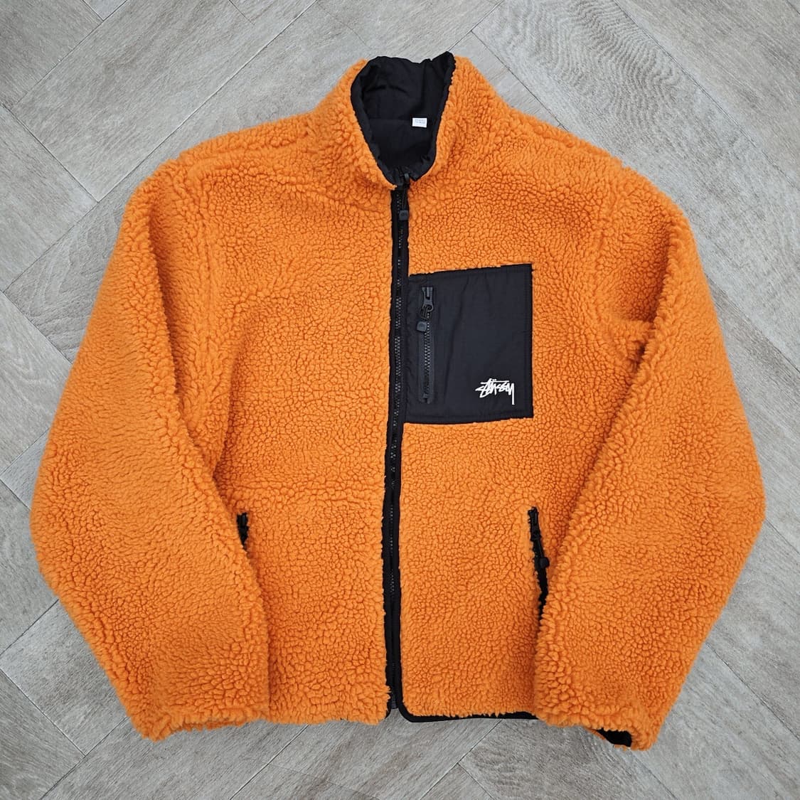스투시 8볼 쉐르파 리버서블 자켓 오렌지 상품이미지2