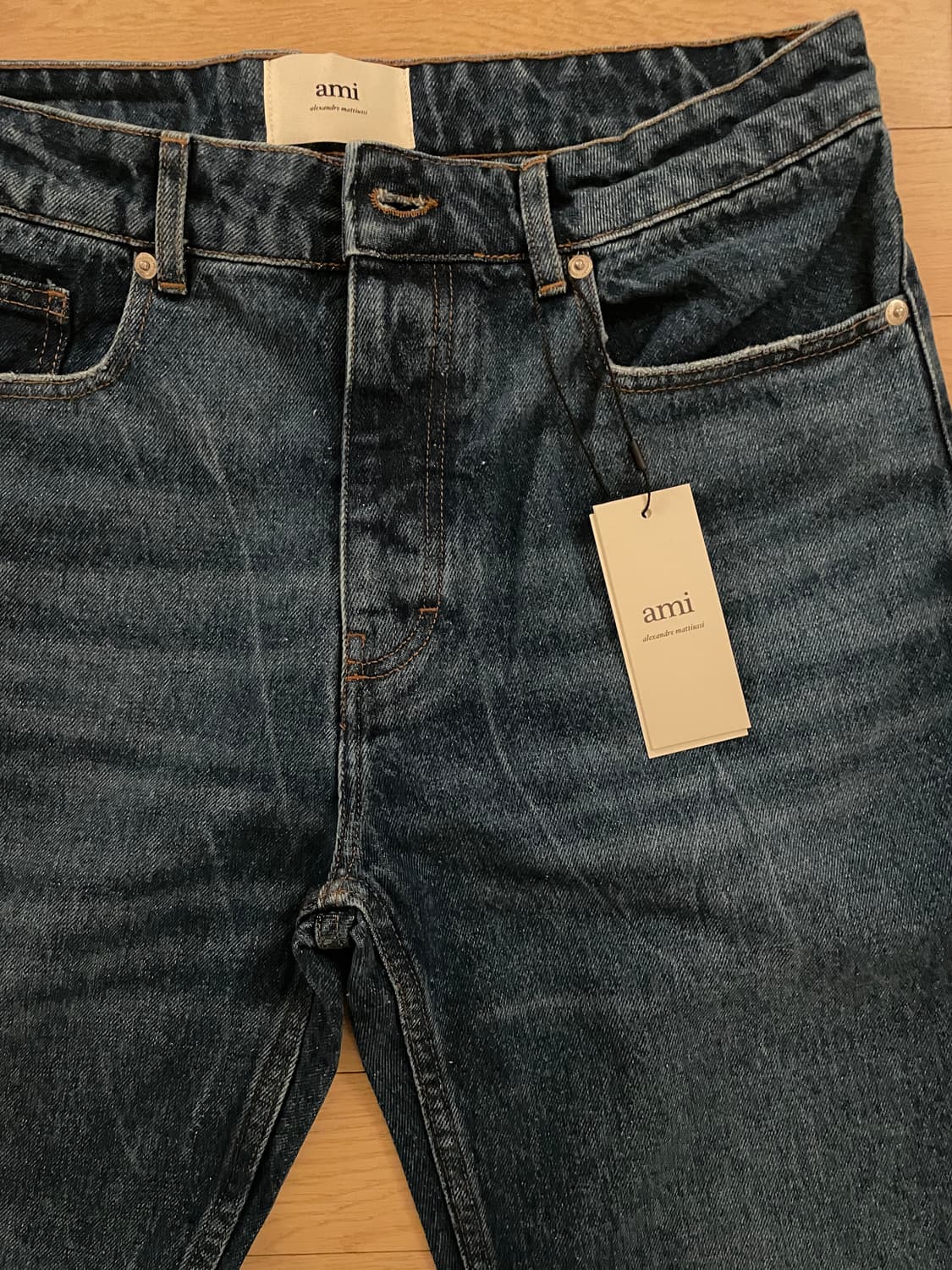 아미 백 로고패치 스트레이트 데님팬츠 상품이미지7