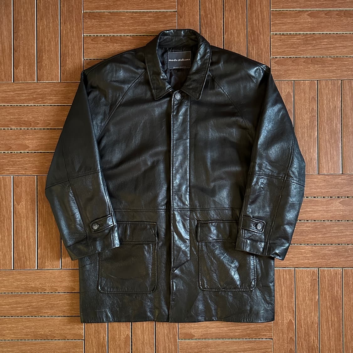 Moda italiana sheep-skin leather coat 상품이미지1