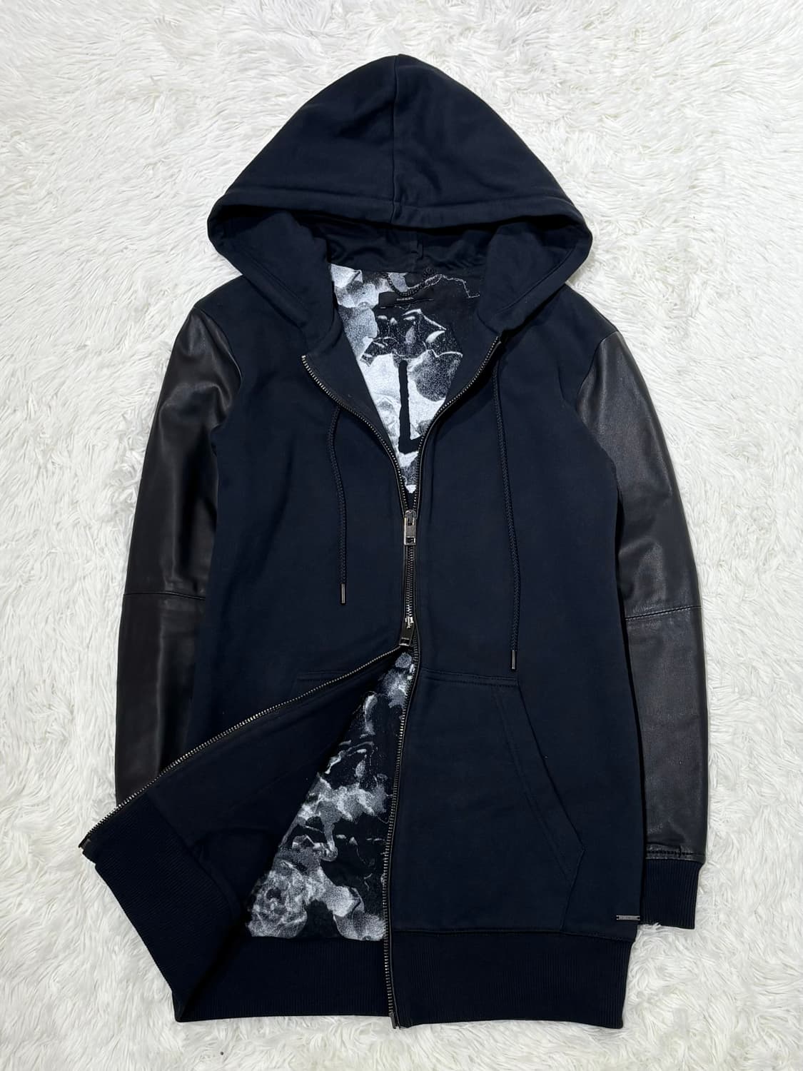 디젤 레더 슬리브 롱 후드집업 상품이미지6