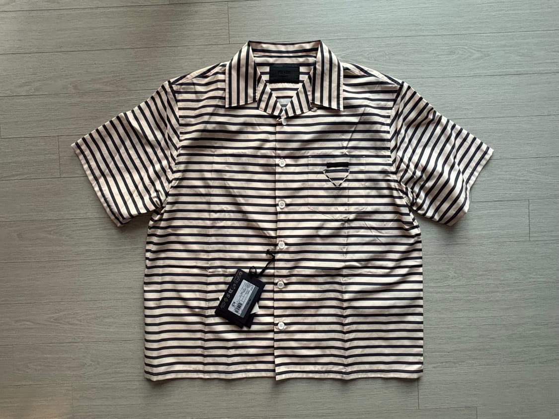 프라다 스트라이프 볼링 셔츠 (XL) 상품이미지4
