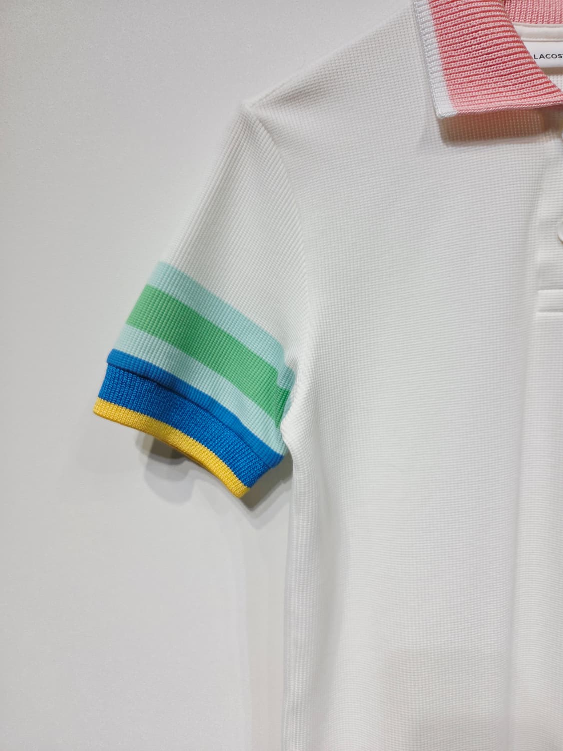 라코스테 와플 조직 배색 카라 원피스 상품이미지4