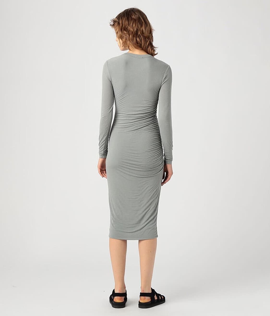 (정품/새상품) 제임스펄스 여성 블랙 저지 셔링 드레스 상품이미지7