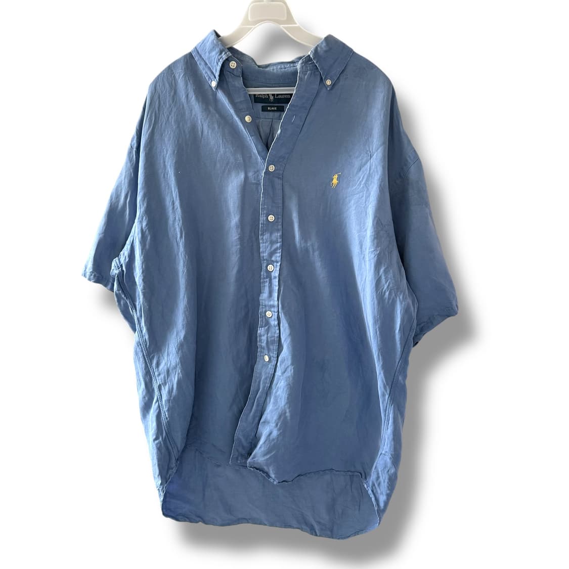 [L] 폴로 브레이크 실크린넨 블루셔츠 상품이미지3