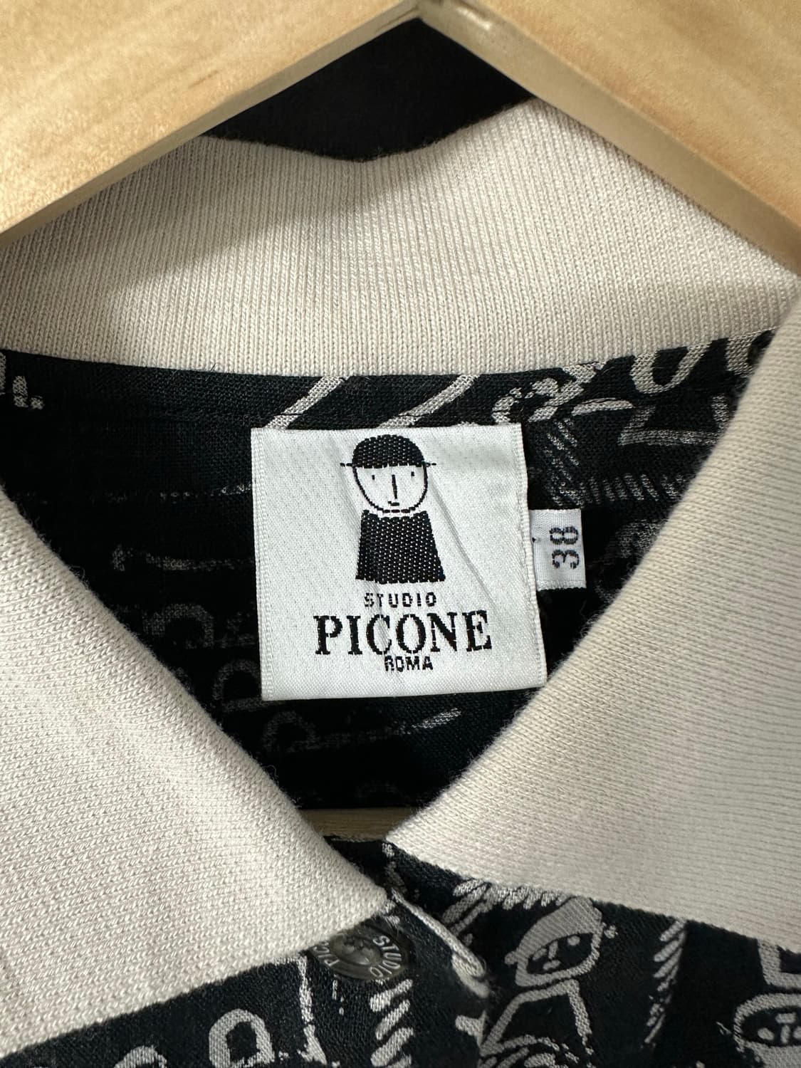 피코네 STUDIO PICONE ROMA 일본제 린넨 혼방 아트 패턴셔츠 상품이미지3