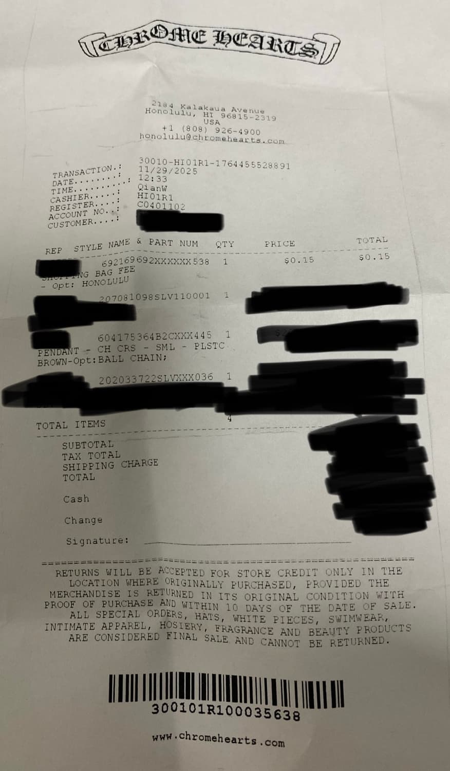 (새제품) 크롬하츠 실리크롬 브라운컬러 2025 상품이미지2