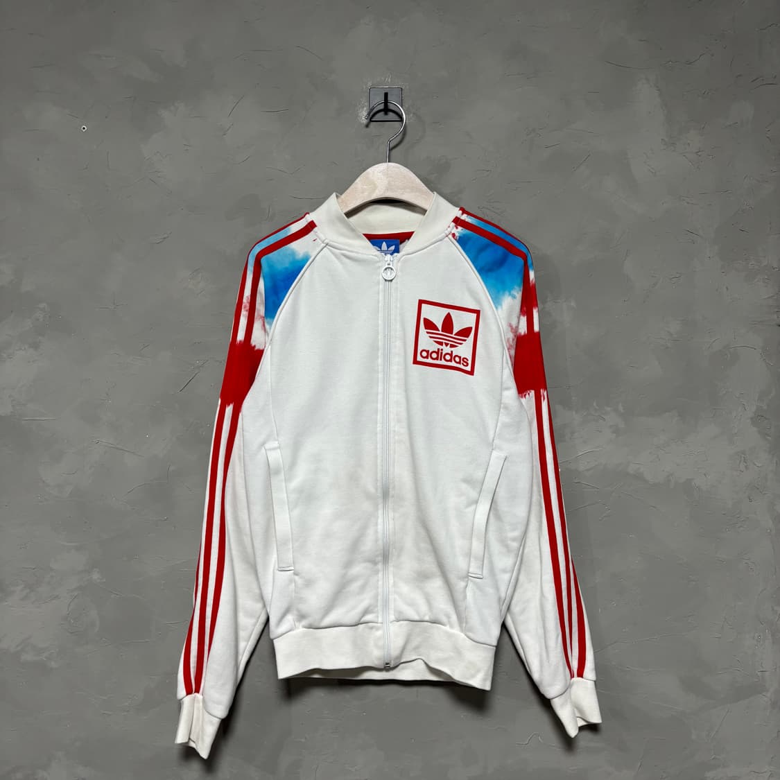 아디다스 빅로고 유로파 져지 트랙탑 화이트 빨강 상품이미지1