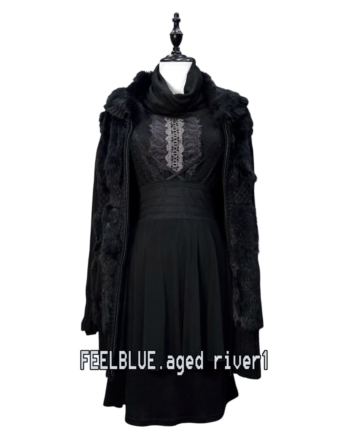 Slip Dress, OZZ ON,Fur jacket 3pcs Set 상품이미지1