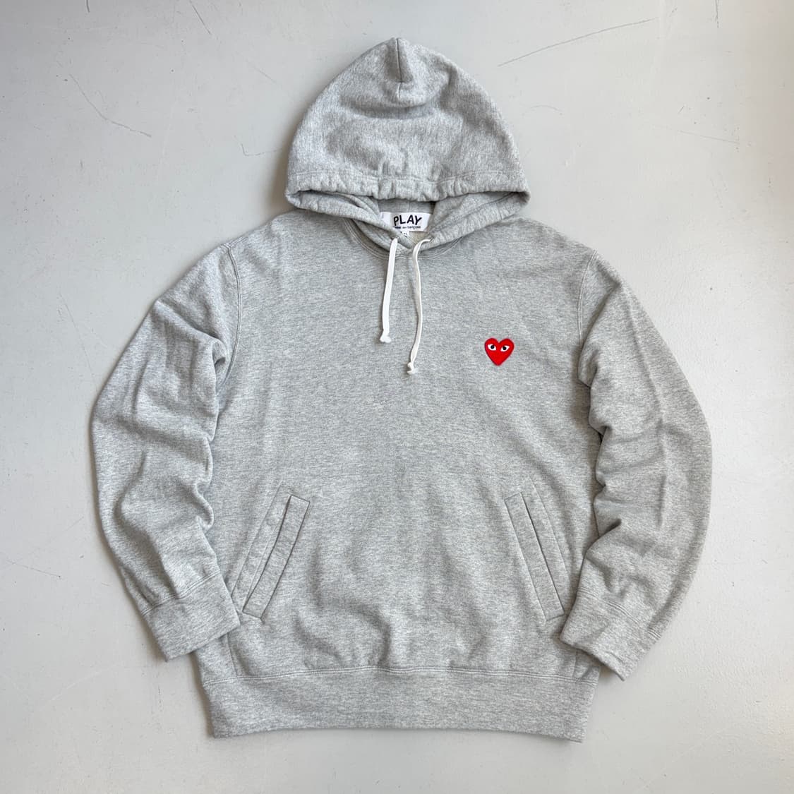꼼데가르송 하트로고 후드티 그레이 상품이미지2