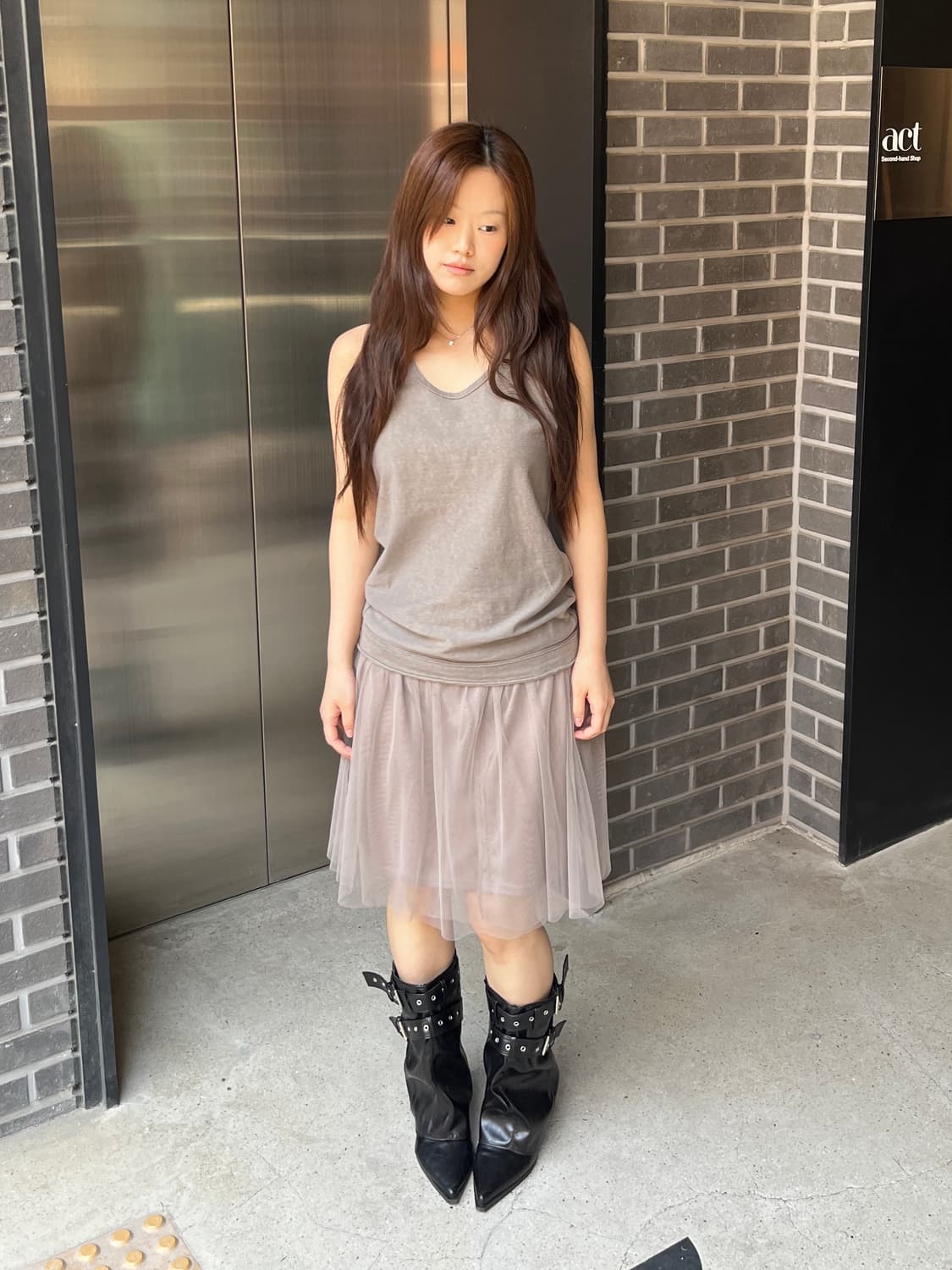 튤 스커트 더스티 로즈 상품이미지3