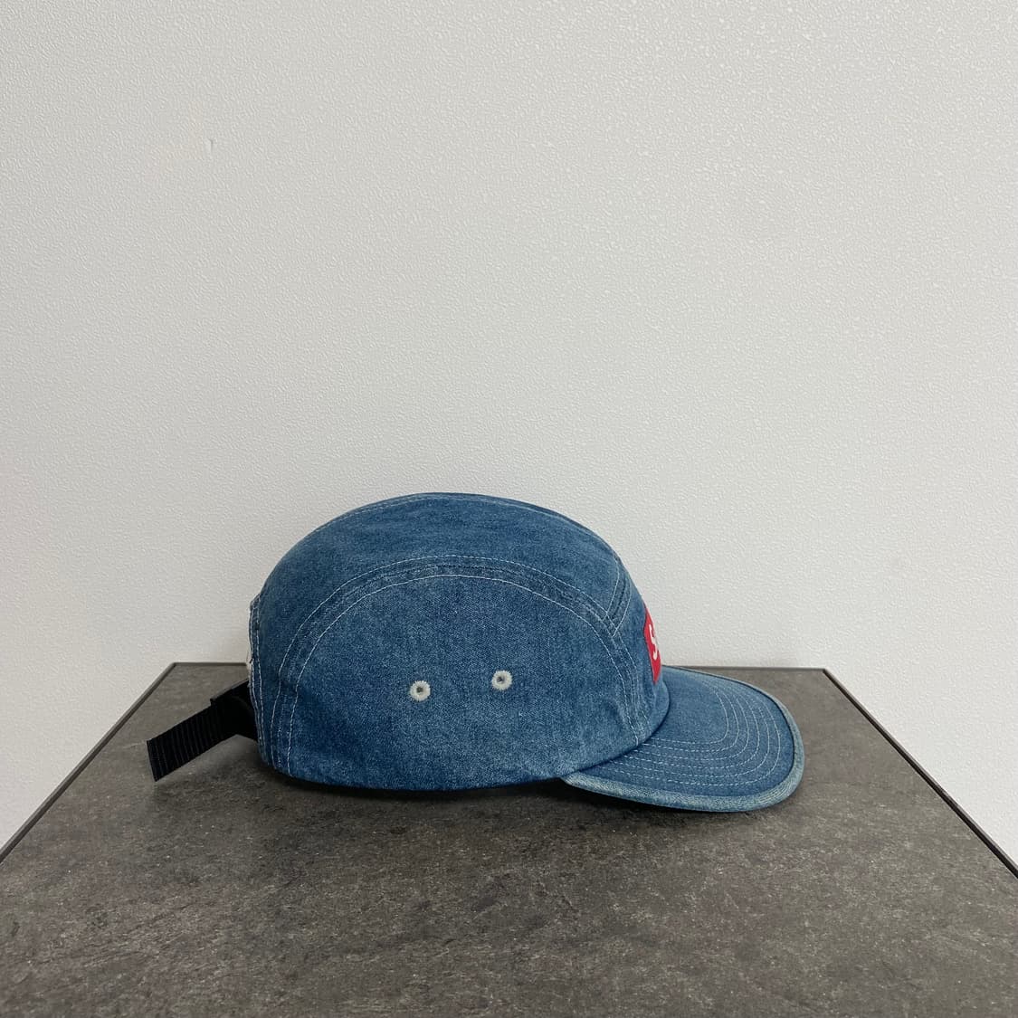 (OS) 슈프림 박스로고 캠프캡 모자 워시드 데님 스티치 상품이미지3