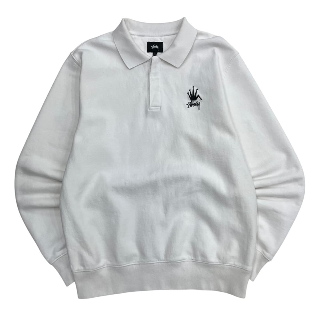 스투시 왕관로고 화이트 카라 맨투맨 L 상품이미지2