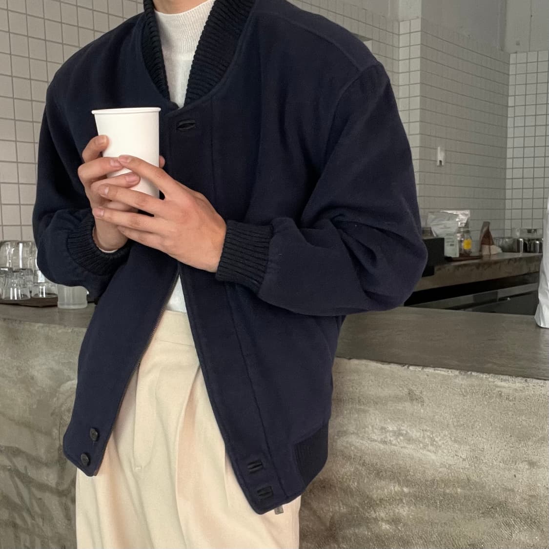 (YSL)입생로랑 스웨이드 모직 블루종자켓 상품이미지3