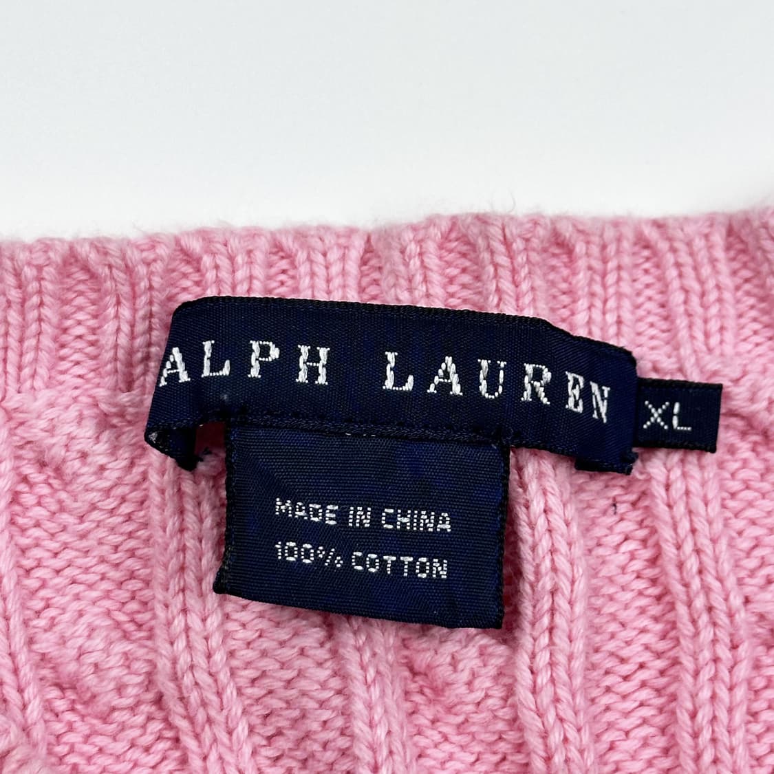 폴로 랄프로렌 빈티지 클래식 케이블 니트 핑크 여성XL 상품이미지6