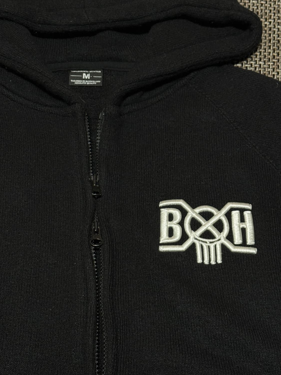 바운티헌터 japan made 자수 로고 니트 후드집업 상품이미지5