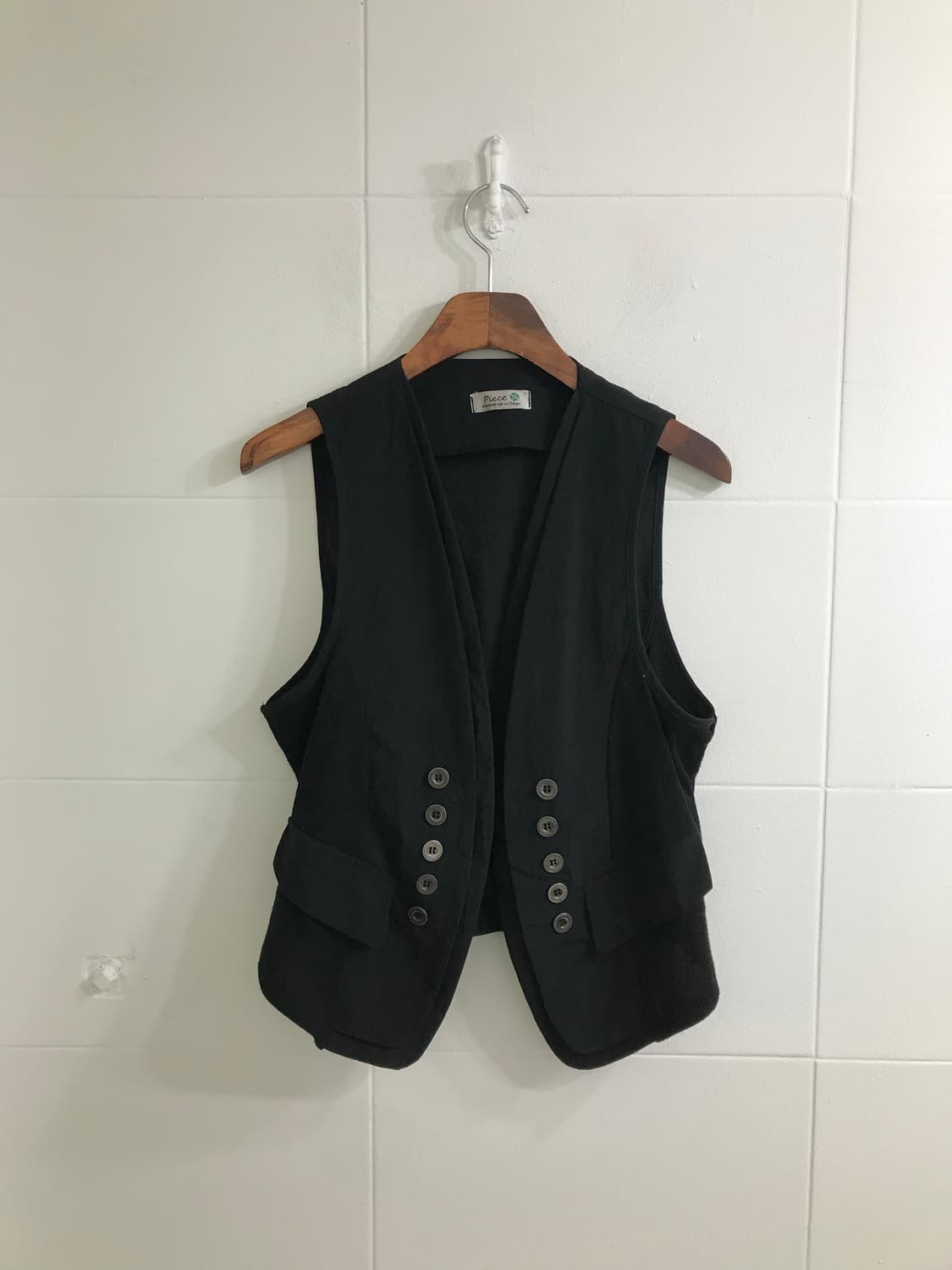 무채색 니혼진 프레피 무스탕 코트 코디세트 상품이미지5