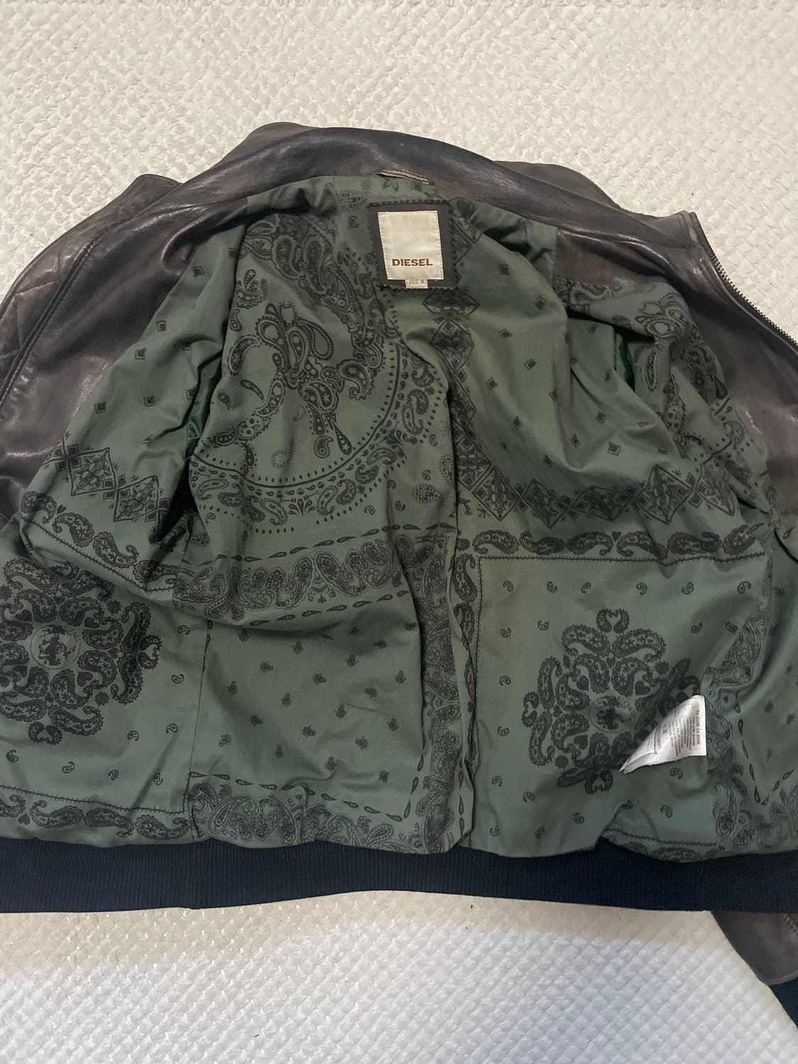 DIESEL 디젤 웨스턴 무드 램스킨 포켓 레더 자켓 브라운 상품이미지4