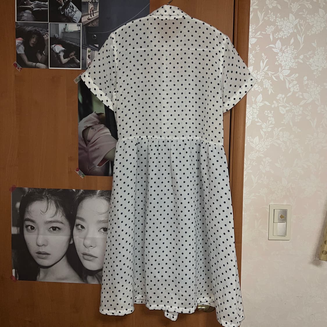 도트 반팔 셔츠 원피스 상품이미지2
