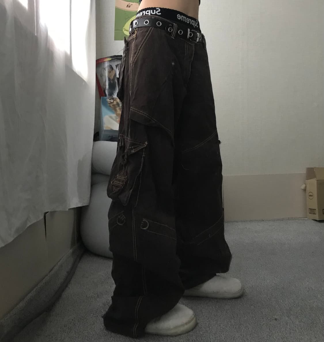 빈티지 포켓디테일 브라운 카고팬츠 상품이미지1