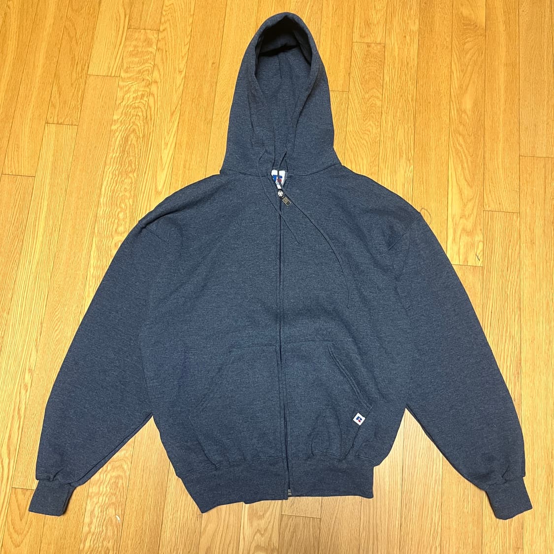 [L] 데드스탁 90s 빈티지 러셀 후드집업 블루 그레이 상품이미지1