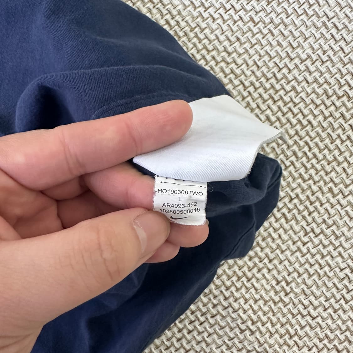 L 나이키 네이비 반팔 티셔츠 0327D 상품이미지4