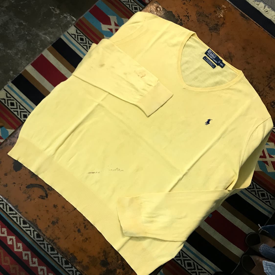 폴로랄프로렌 옐로우 캐시미어 코튼 혼방 니트 남성 115 빅사이즈 상품이미지2