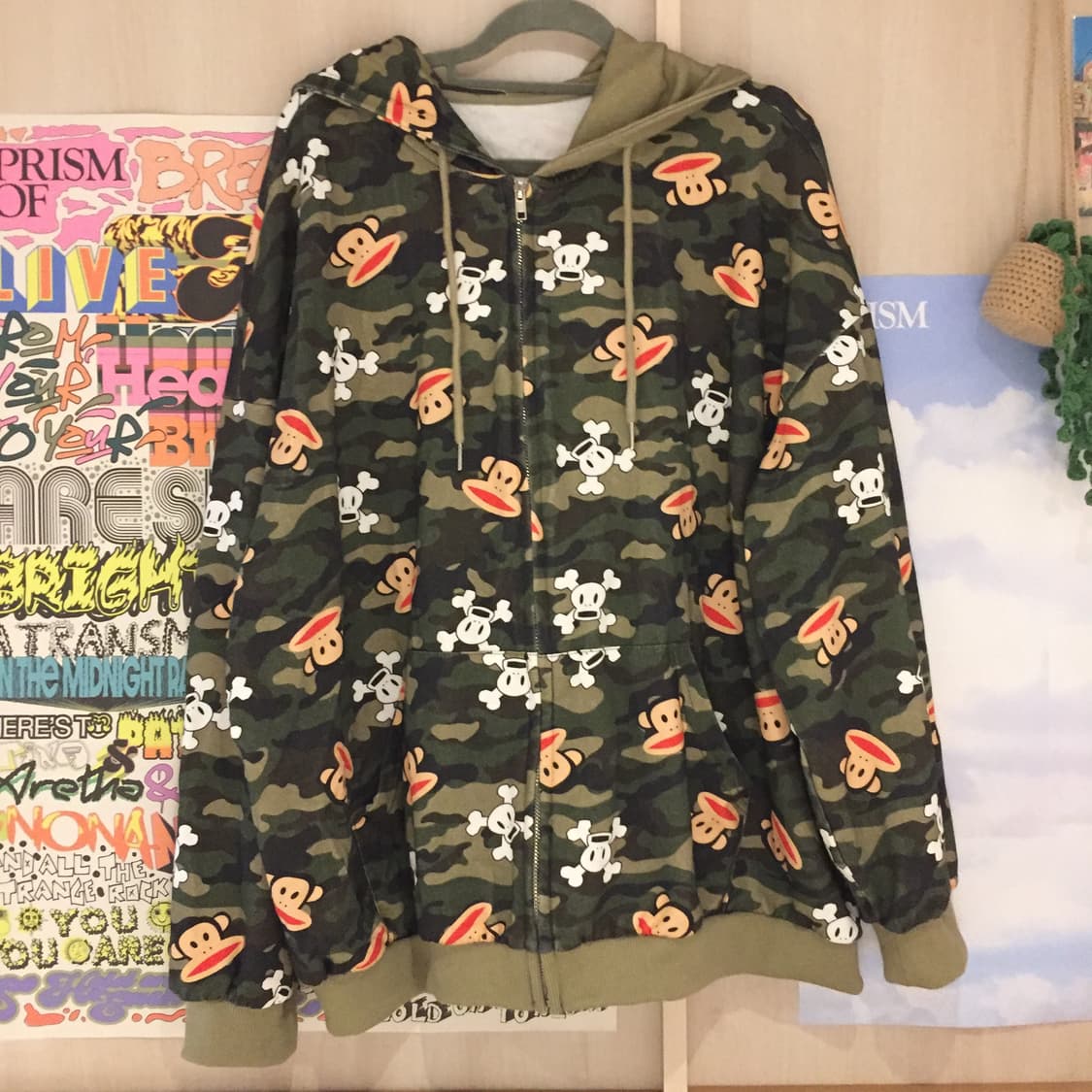 Romwe & Paul Frank 카모 후드티 M 상품이미지2